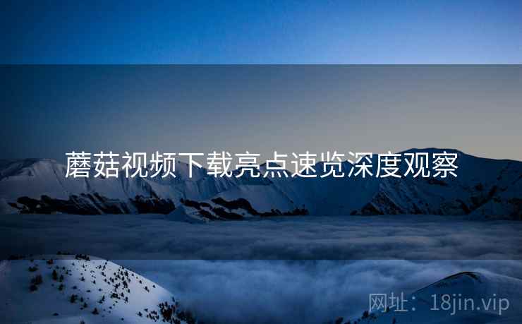 蘑菇视频下载亮点速览深度观察