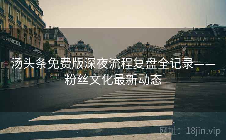 汤头条免费版深夜流程复盘全记录——粉丝文化最新动态