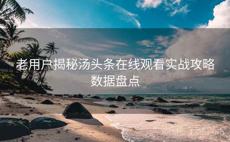 老用户揭秘汤头条在线观看实战攻略数据盘点
