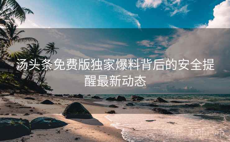 汤头条免费版独家爆料背后的安全提醒最新动态
